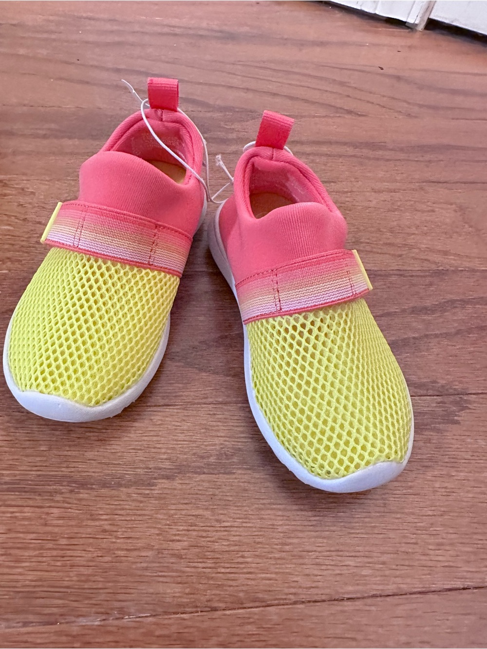 Cat & Jack Yellow Mesh Slip-On Water Shoes with Pink Collar